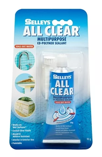 Selleys All Clear Sealant Water Barrier Resistant MultiPurpos 80g Glass Tiles