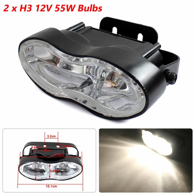 Adjustable Custom Twin Motorcycle Headlight Fit Streetfighter Cafe Racer Bobber