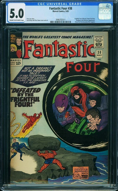 FANTASTIC FOUR  # 38 Awesome CGC Grade! NICE!  3996782011