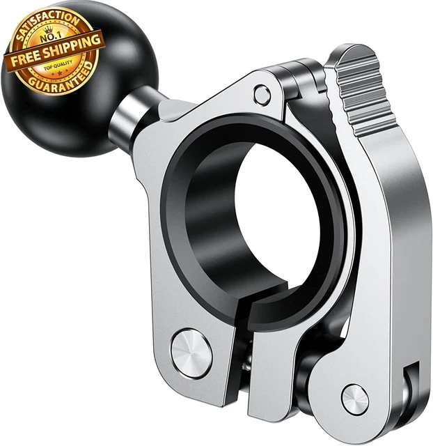 Aluminum Alloy Handlebar Clamp Mount Base with 1'' TPU Ball for Rail Diameter 0.