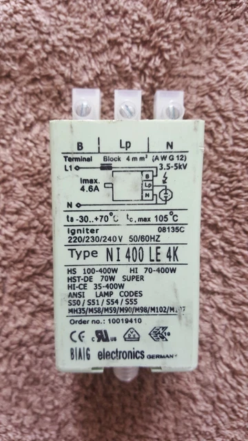 Allumeur électronique Tridonic Ignitor ZRM4.5 ES/C - Neuf Sous Emballage - Pour éclairage