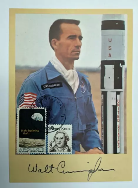Original Autogramm Astronaut Walter Cunningham Apollo 7 VIP-Karte