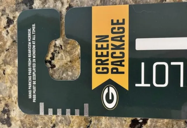 Green Bay Packer Parking Pass (Green) LOT 1  Two Available For $1000