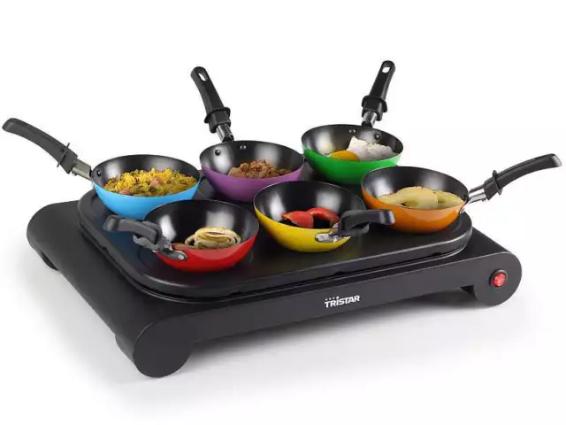 Tristar Bp 2827 Elektro Wok Set 6 Pers Party Tischwok 1000 W Crepes 47421844