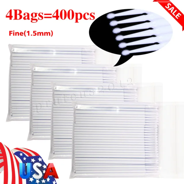 400pc Dental Micro Brush Disposable Materials Tooth Applicators Fine 1.5mm White