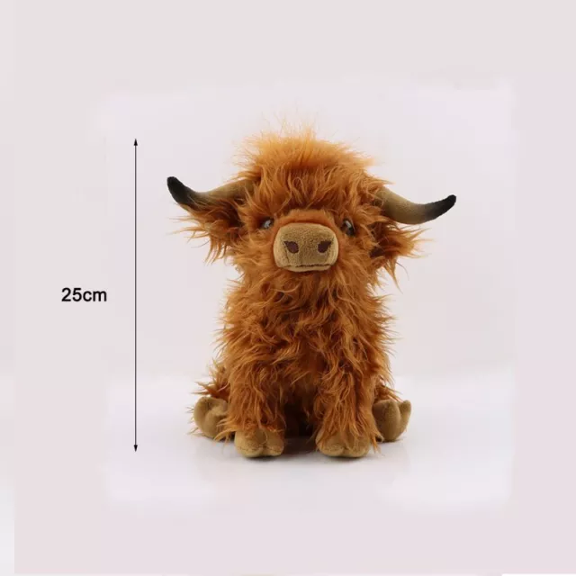 25CM Cuddly Highland Cow Soft Toy Living Nature Teddy Plush Toys Doll Xmas Gift 2