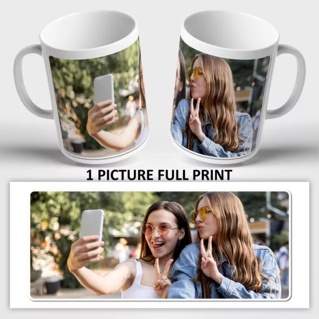 PERSONALISED MUG from 1 to 12 PICTURES & TEXT cup coffee tea gift present photo 2