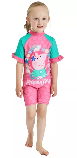 Girls Peppa Pig Swimsuit Swimming Suit Costume All in One 1-6 Years