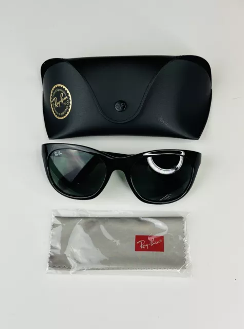 Ray-Ban Women’s Classic RB 4216 Black Frame Green Lenses Sunglasses with Case