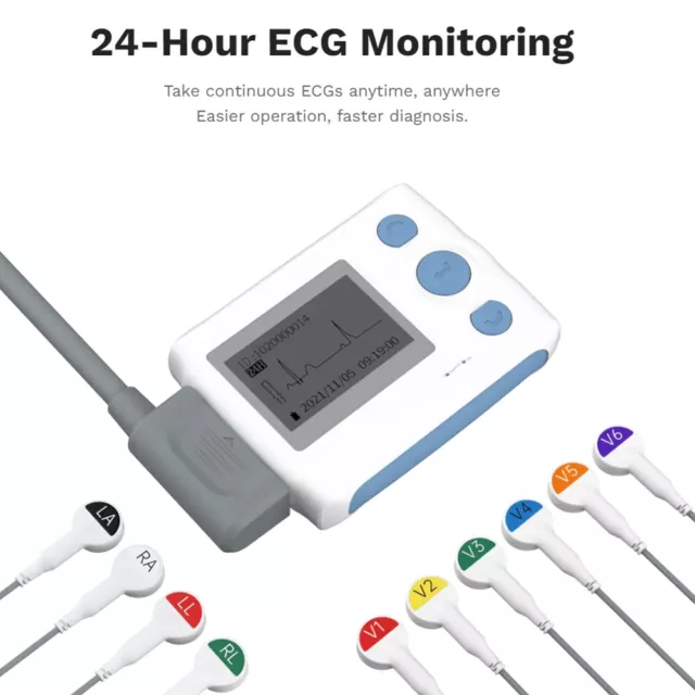 EKG Gerät 12 Kanal 24-Stunden Langzeit mit KI-ECG Analyse PC und Mac für Zuhause 3