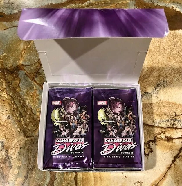 2014 Marvel Dangerous Divas series 2 open box with 24 sealed packs (No Sketch)