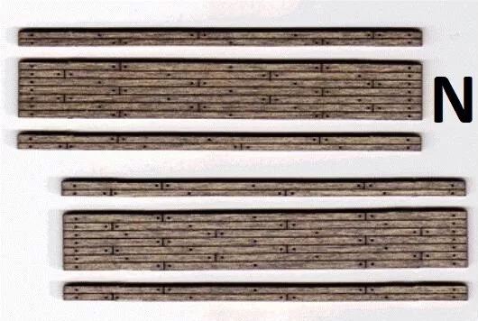 N Scale - WOOD GRADE CROSSING, STAINED, 2 LANE, 2 EA.- Laser-Cut - BLN-015