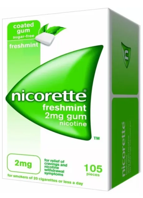 Chicle Nicorette 2 mg como nuevo fresco - 105 piezas