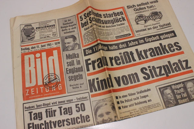 Journal Allemand BILD Du 10 Juin 1958 - édition Originale, Cadeau Vintage Pour Anniversaire (63e, 64e...)