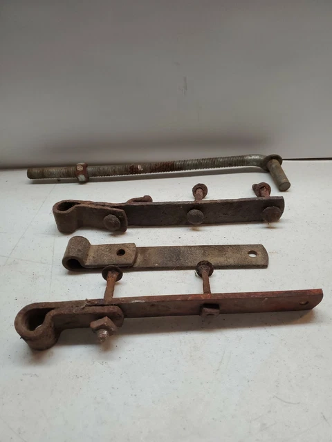 3 Vintage Farm Barn Door Gate Iron Strap Hinges