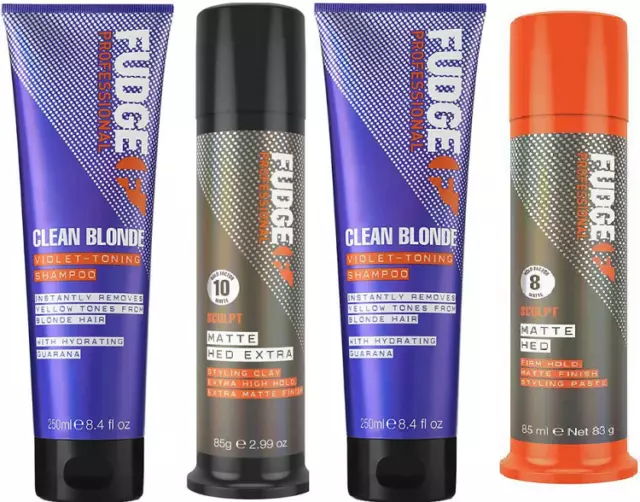 Fudge Clean Blonde Violet Silver Toning Purple Shampoo 250 ml Professional UK