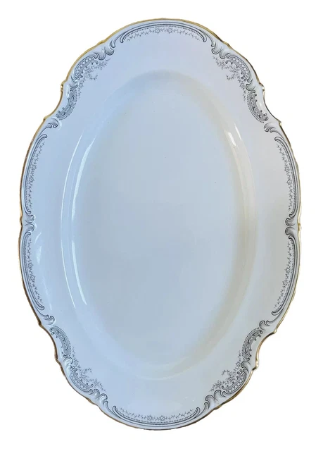 Ancien Plat de Service Ovale avec Couvercle - Métal Argenté - Décor