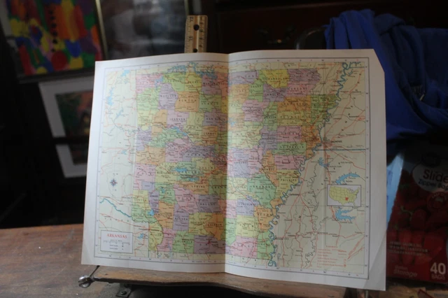 Vintage Map Hammond Book Cut Arkansas