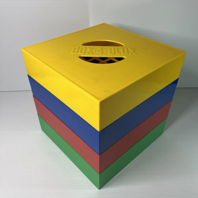 BOX-4-BLOX LEGO BUILDING Block Storage Sorting Cube Stack of