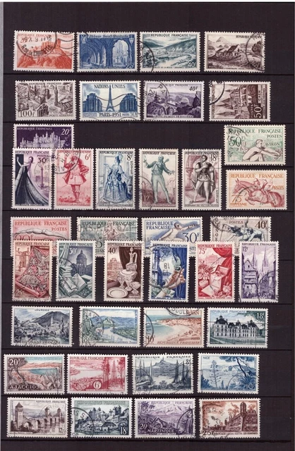 Frankreich 1949/59 gestempelte Briefmarken schöne Motive ansehen ;Michelwert 43€