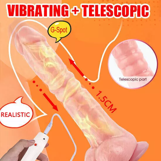 TELESCOPIC-THRUSTING-Penis-Dildo-Automatic-Sex-Machine-Vibrator-Women-Adult-Toy