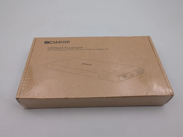 NIB BC MASTER GREEN 10000mAH POWER BANK PD 3.0 18W & QUALCOMM QUICK CHARGE 3.O