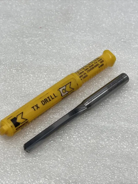 17/64” (.2656”) Kennametal Carbide Coolant Through Drill, Straight Flute, K411