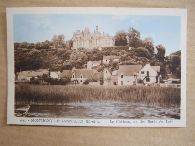 Cpa Montigny Le Gannelon (28) Le Chateau, Vu Des Bords Du Loir