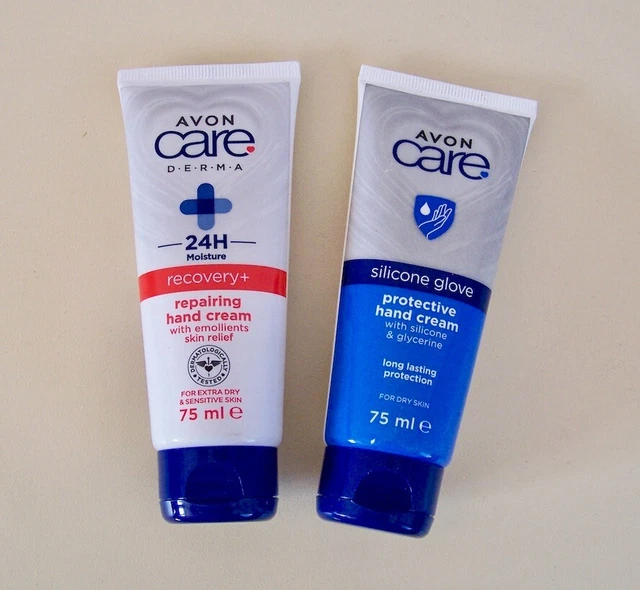 2 cremas de manos Avon Care 75 ml protección duradera y reparación de la piel seca (93)