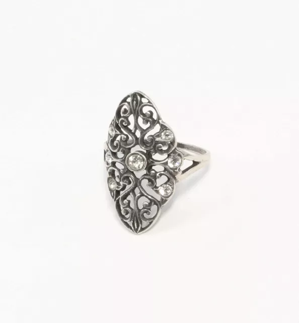 9901393-d 925er Silber Ring mit Swarovski-Steinen Gr. 52 gewundene Form