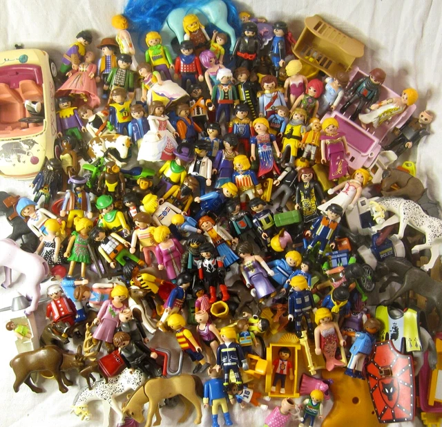 Playmobil Lot de 3 Chapeaux Casques de Pompiers Rouges Vintage