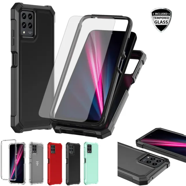 For T-Mobile REVVL 6x/6x Pro 5G Phone Case Full Shockproof Cover/Tempered Glass