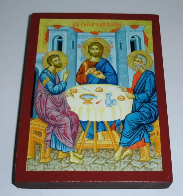 Abendmahl in Emmaus JESUS CHRISTUS IKONE ICON IKONEN Icoon Ikona Icono Icone