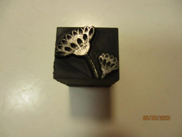 Printing Letterpress Printers Type Block Antique Sunflower Print Cut