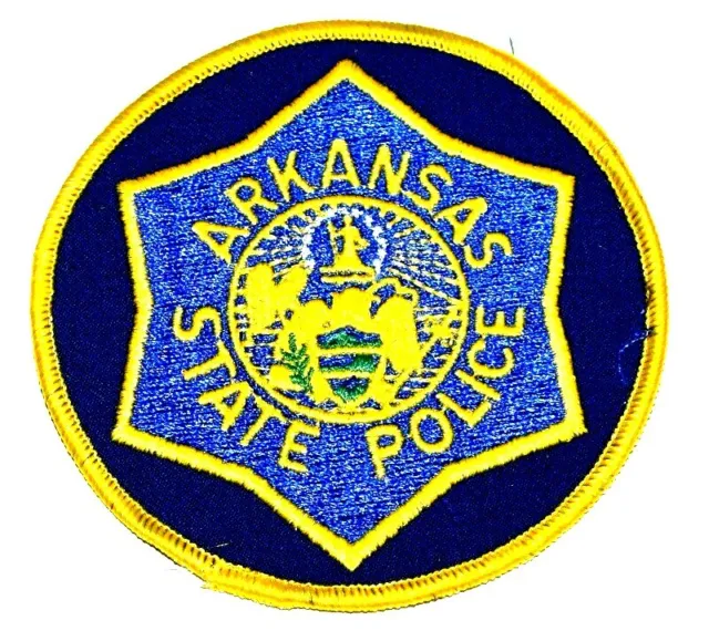 ARKANSAS STATE POLICE AR Sheriff Police Patch STATE SEAL ANGEL SHIELD SWORD ~