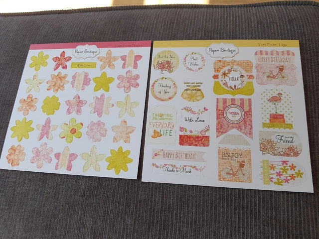 Die Papierboutique Tutti Fruitti Etiketten und Blumen.