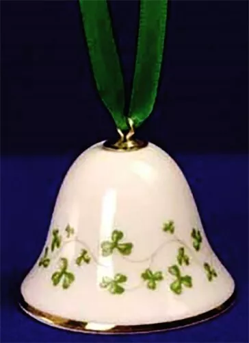 NIB ☘️ ROYAL TARA Ornament Bell SHAMROCK Trellis Galway Ireland St Patrick's day