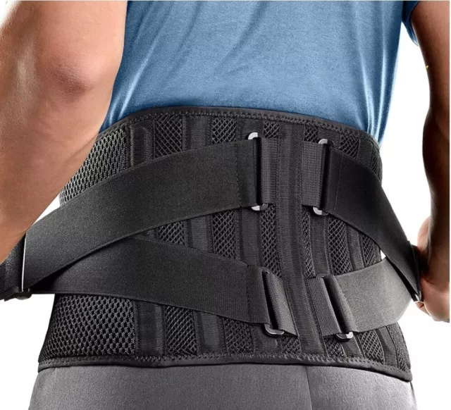 Air Mesh Back Support Belt Lower Back Pain Relief with 7 Stays Anti-skid Lumbar