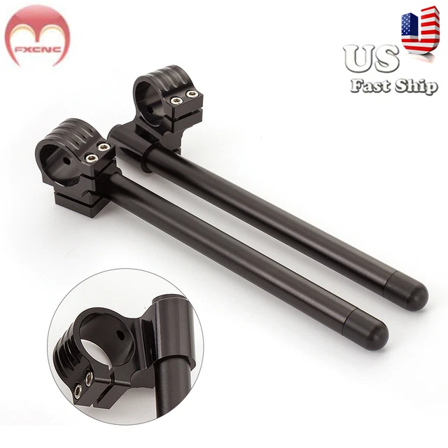 FXCNC Motorcycle 41mm Resier Fork Tube Clip Ons Handlebars Head Mounts Universal