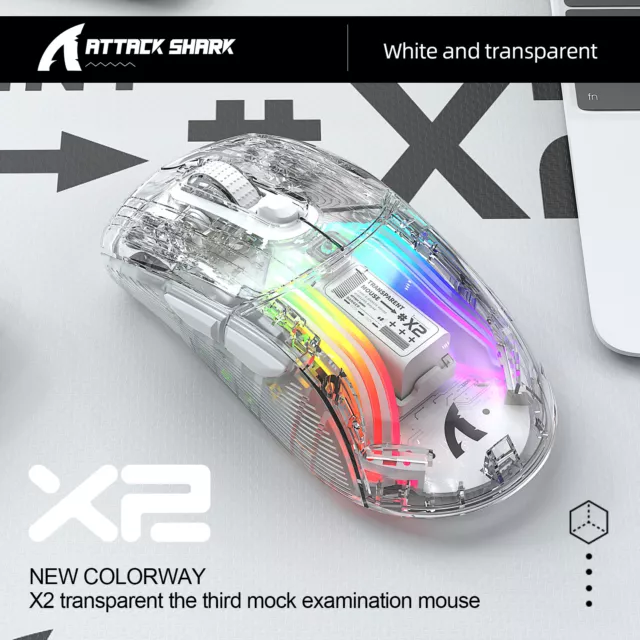 Transparent Gaming Mouse 2.4G Bluetooth-compatible Wireless Mouse with RGB Light