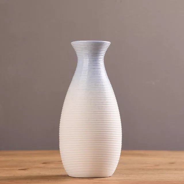 Keramik vase klein blau modern Dekovase  15 cm blau-weiß