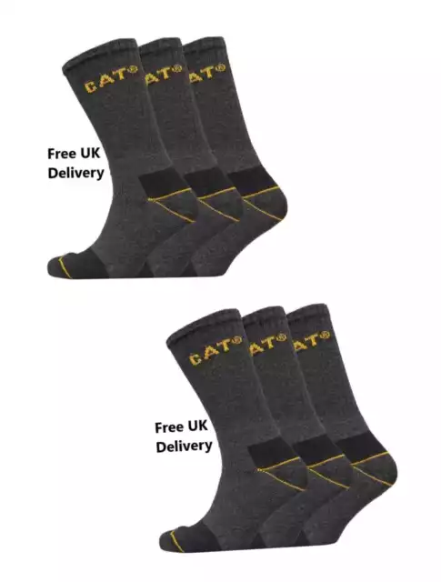 6 Pairs of CAT Caterpillar Mens Adults Heavy Duty Industrial Workwear Socks UK