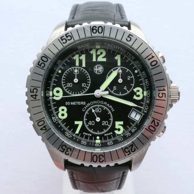 Alfa Romeo Classic Racing Aviator Pilot Car Accessory Swiss Chronograph Watch