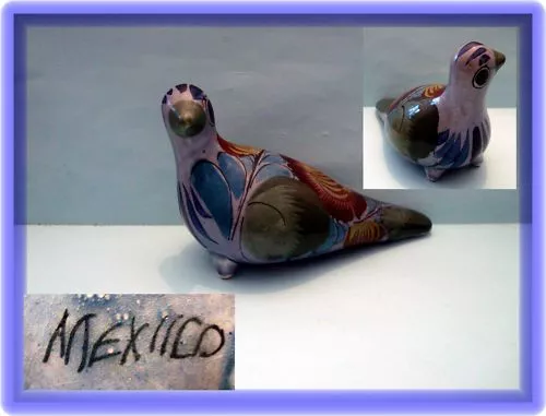 Oiseau  Faience  Mexico  Vert Annees 70