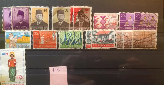 110 ) Indonesien Briefmarken Doubletten  kleines Lot gestempelt
