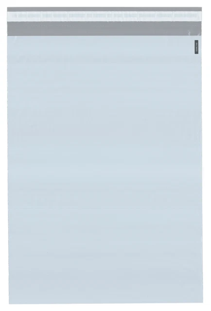 Plymor Poly Mailer White/Gray Bag with Closure and Strip, 9" x 12" (Cse of 1000)