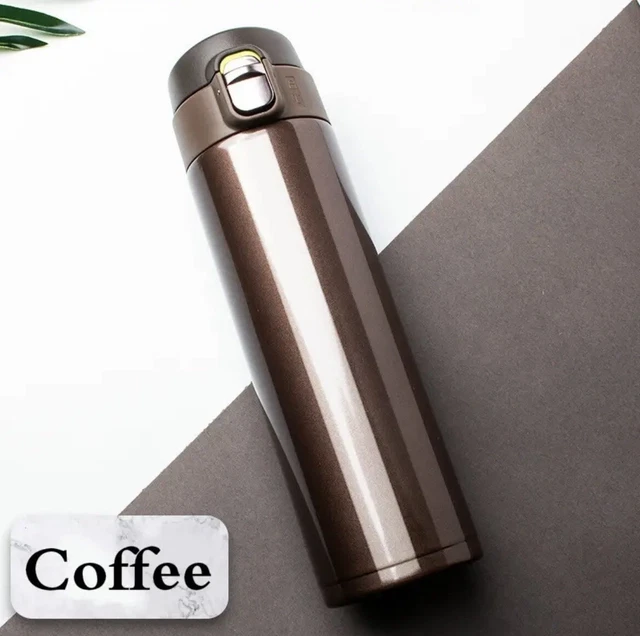 500ML Stainless Steel Vacuum Flask Thermos Cup | Bouncing Cover Coffee/Tea/Milk