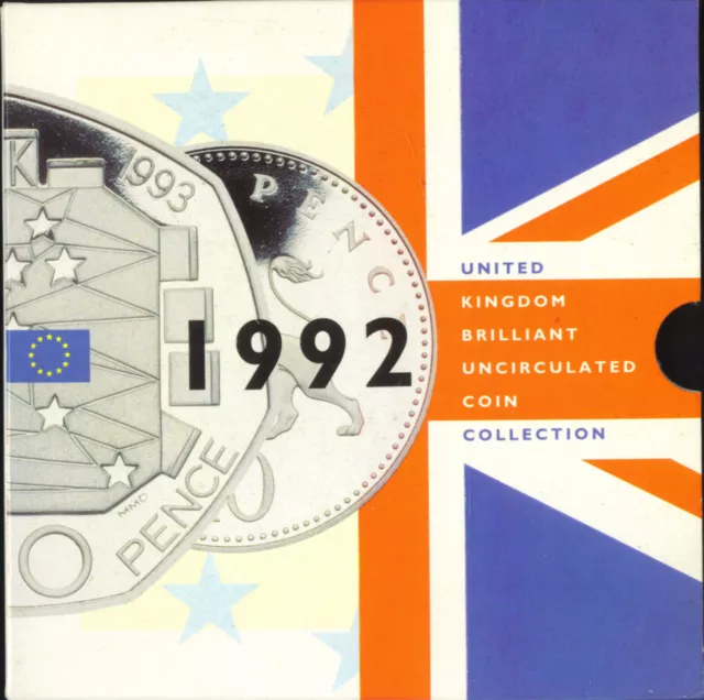 1992 United Kingdom Brilliant Uncirculated Coin Collection Set RARE EEC 50 Pence