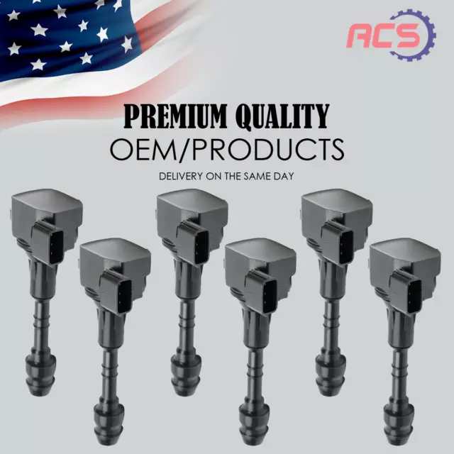 6 Ignition Coils for Nissan Quest Maxima Altima Murano Infiniti 3.5L 4.0L UF349