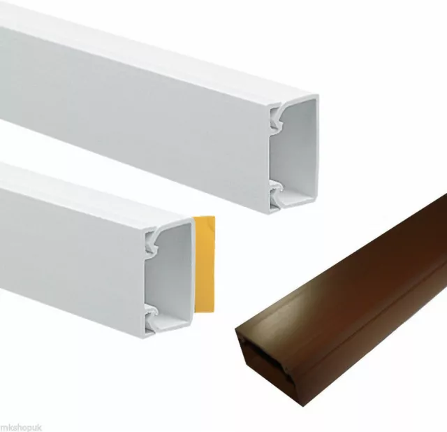 Self Adhesive Mini Trunking White Brown Electrical Cable Conduit Wire Channel